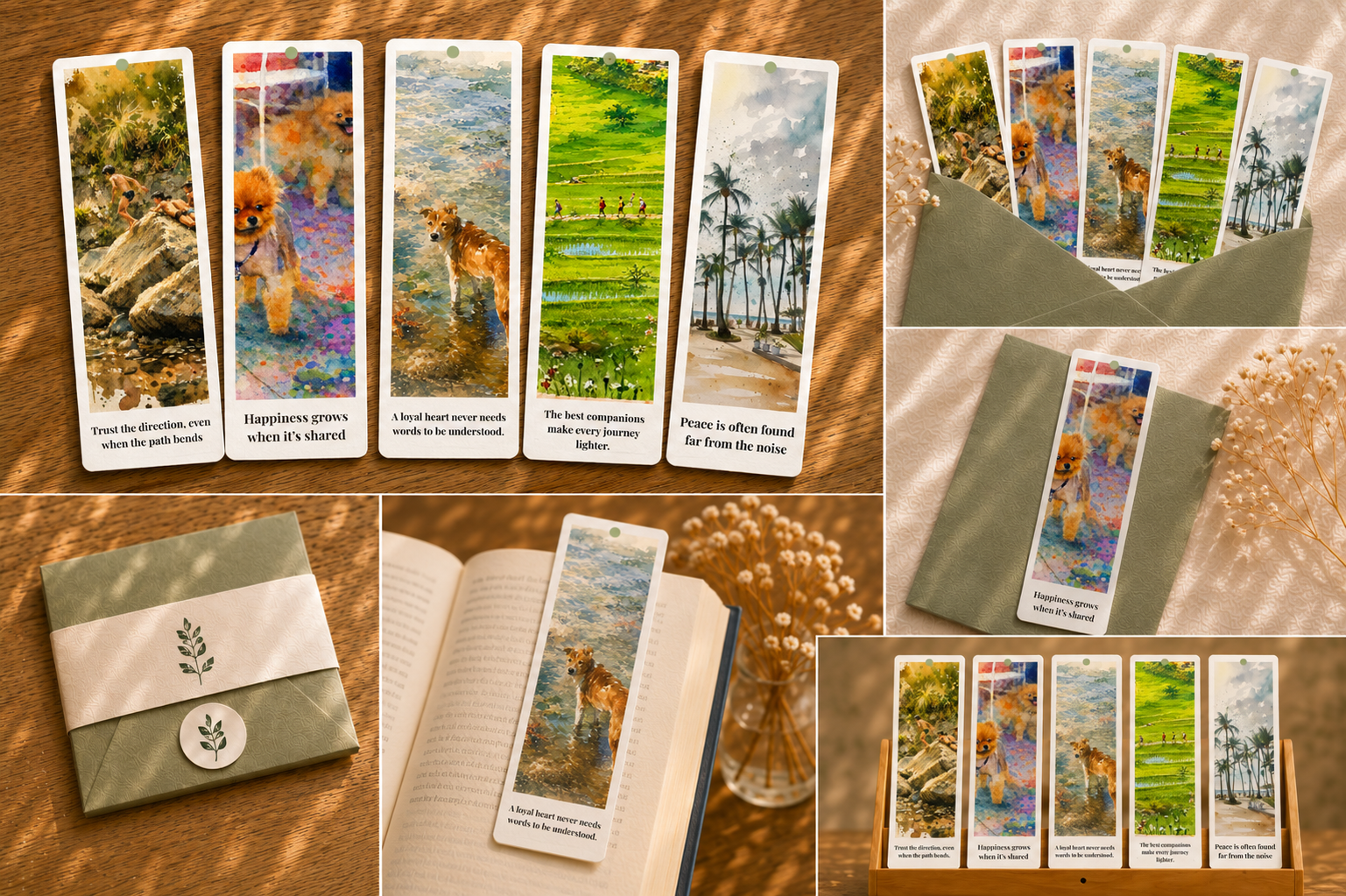 Kindred Paths | Watercolor Bookmark Collection
