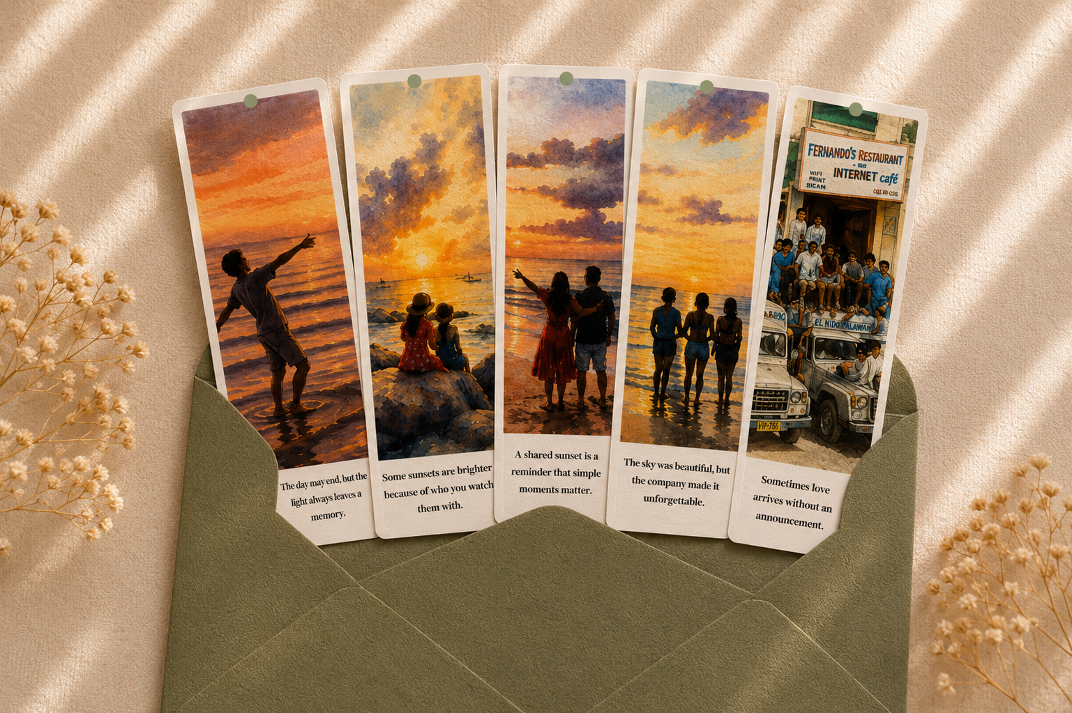 Golden Hour Memories | Watercolor Bookmark Collection - Image 3