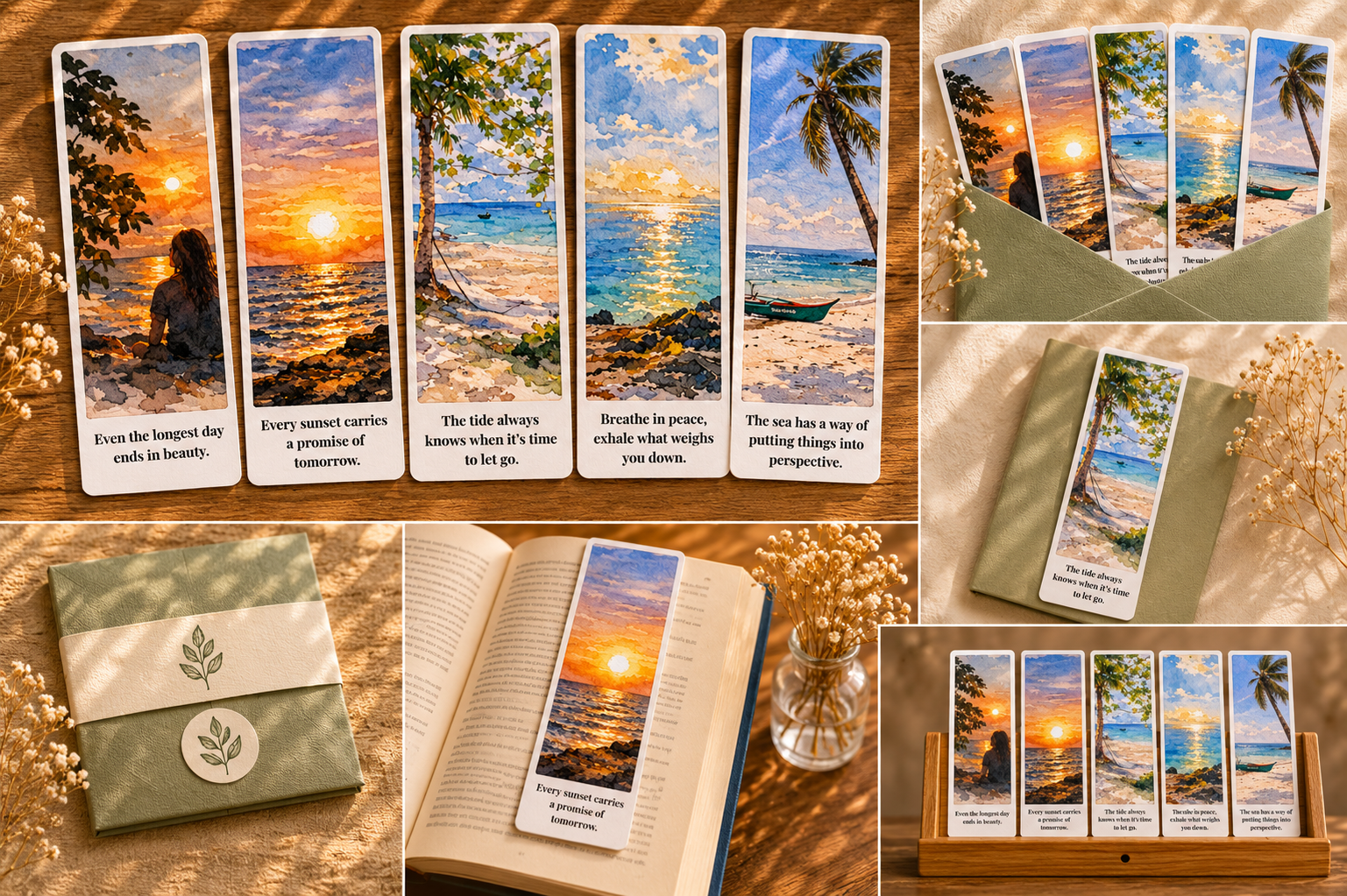 Seaside Serenity | Watercolor Bookmark Collection