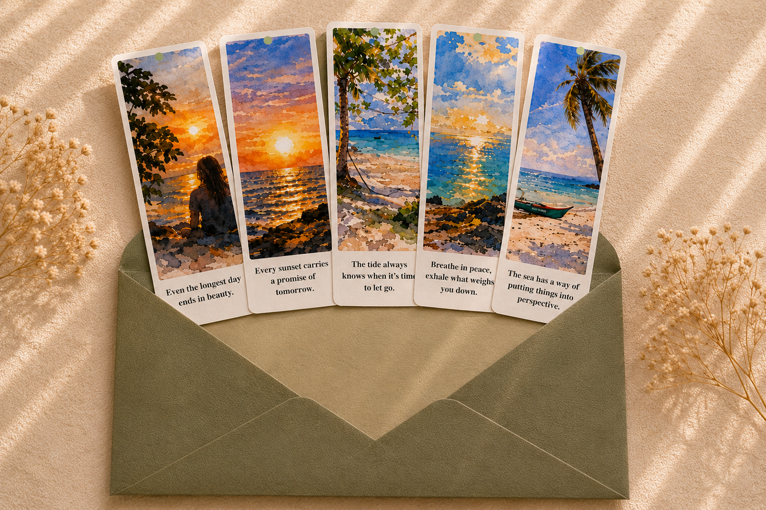 Seaside Serenity | Watercolor Bookmark Collection - Image 3