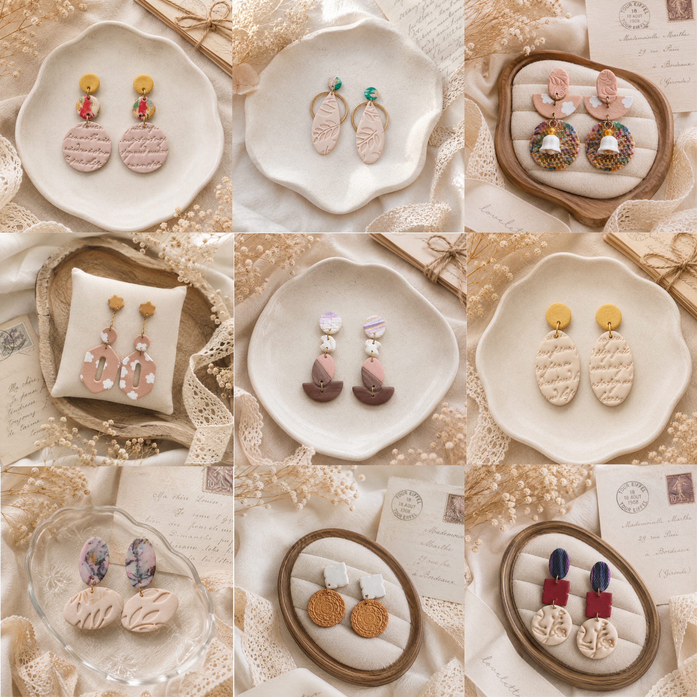 Ivory Poem | Abstract Collection Earrings