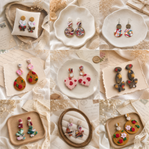 Crimson Muse | Abstract Collection Earrings