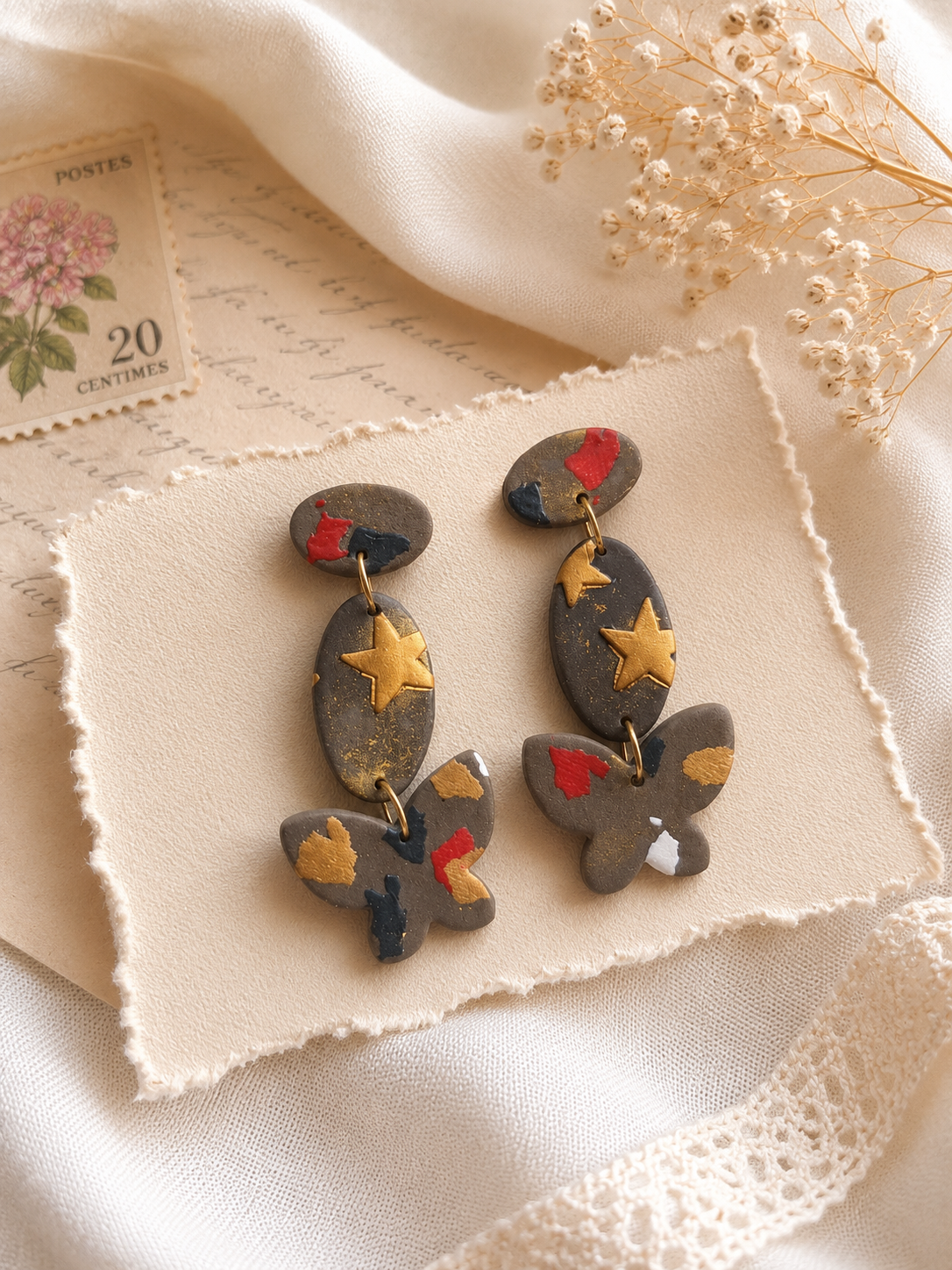 Crimson Muse | Abstract Collection Earrings - Image 7