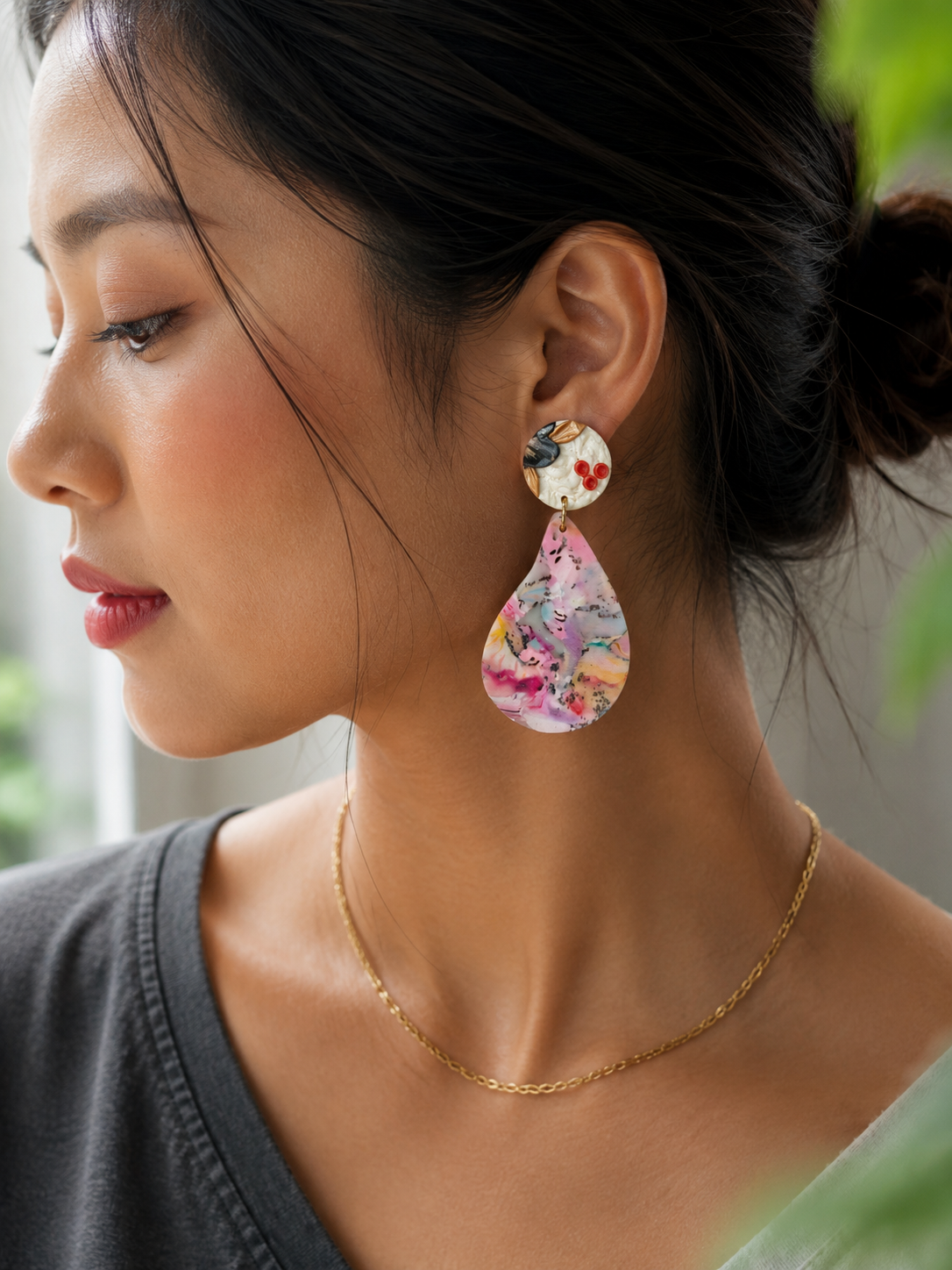 Pastel Harmony | Abstract Collection Earrings - Image 2