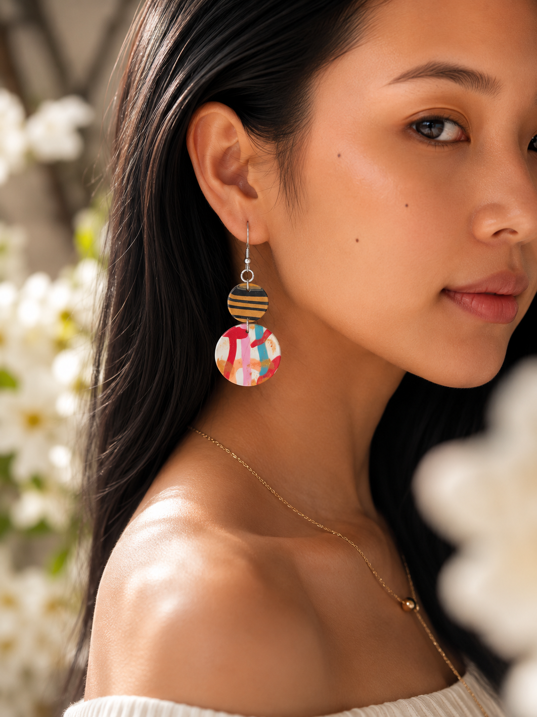 Crimson Muse | Abstract Collection Earrings - Image 4