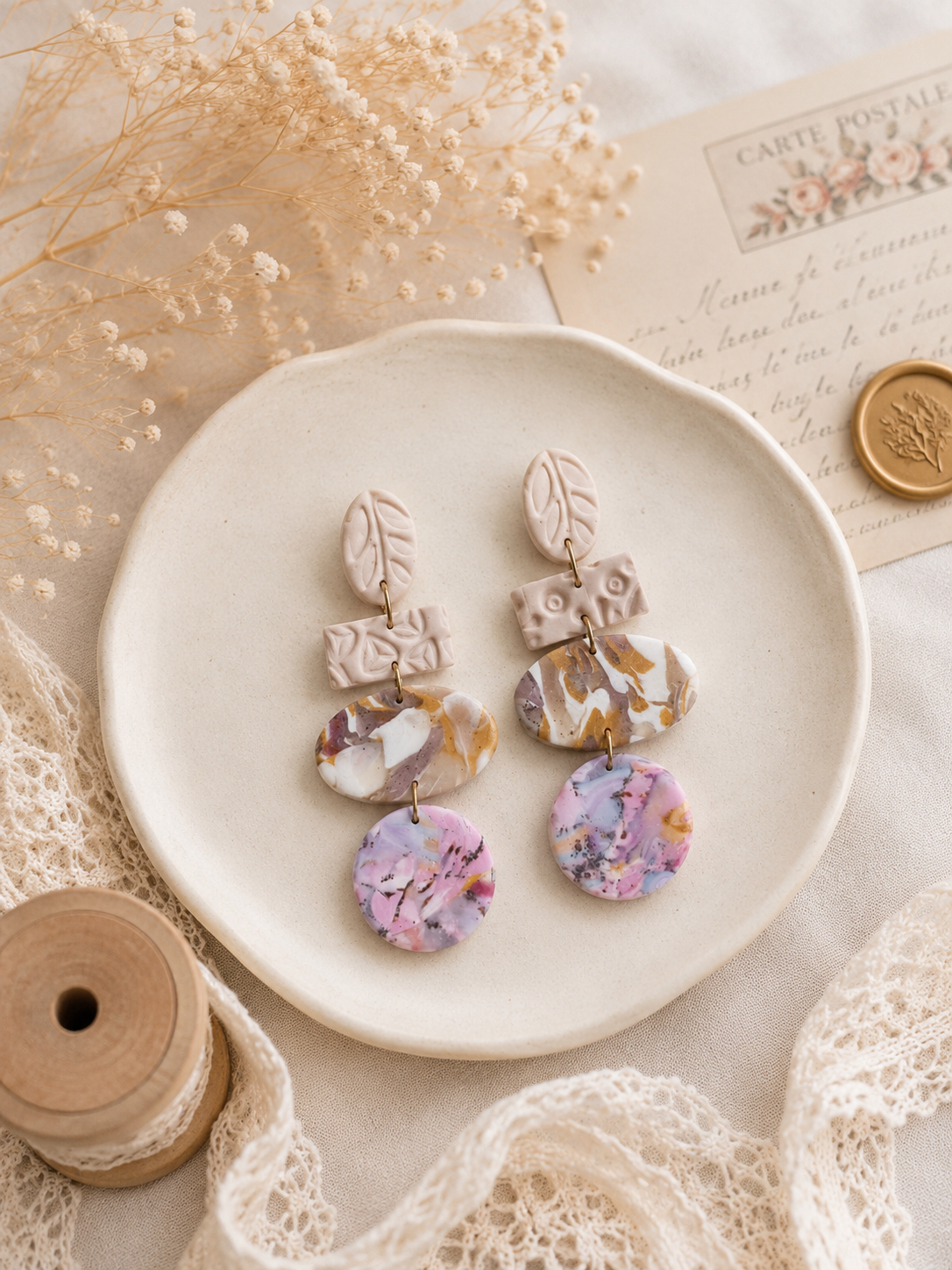 Pastel Harmony | Abstract Collection Earrings - Image 10