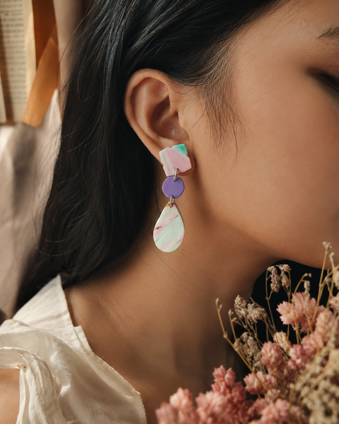 Pastel Harmony | Abstract Collection Earrings - Image 6