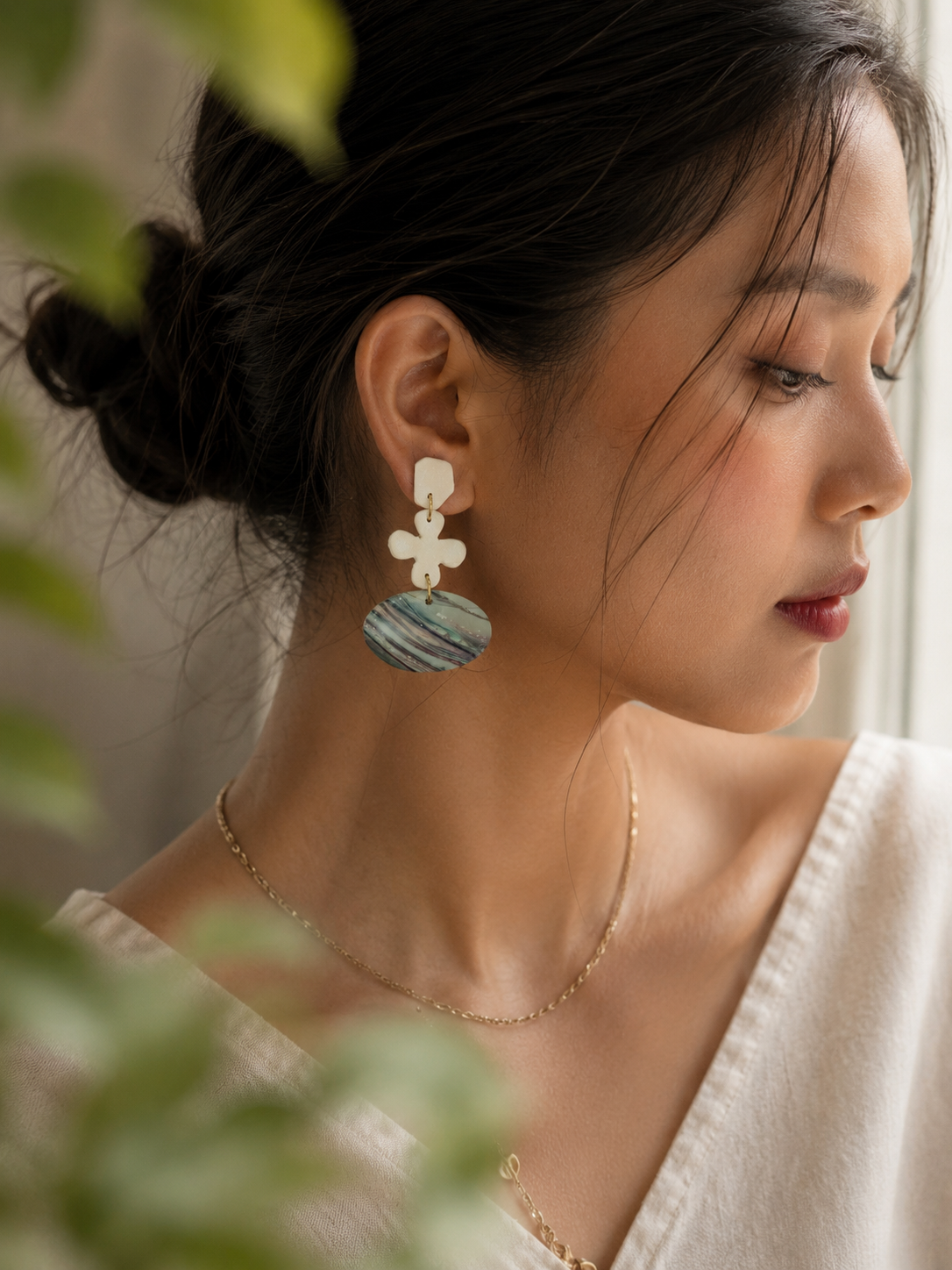 Blue Sonata | Abstract Collection Earrings - Image 4