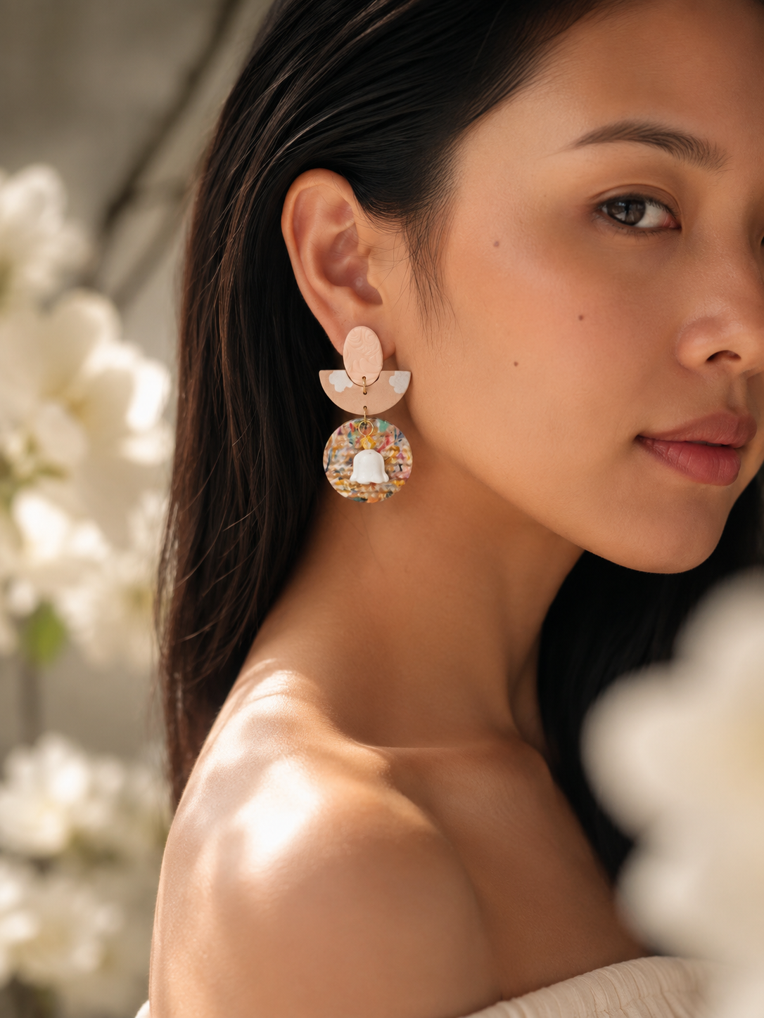 Ivory Poem | Abstract Collection Earrings - Image 4