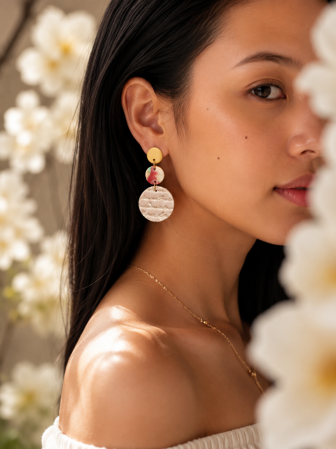 Ivory Poem | Abstract Collection Earrings - Image 2