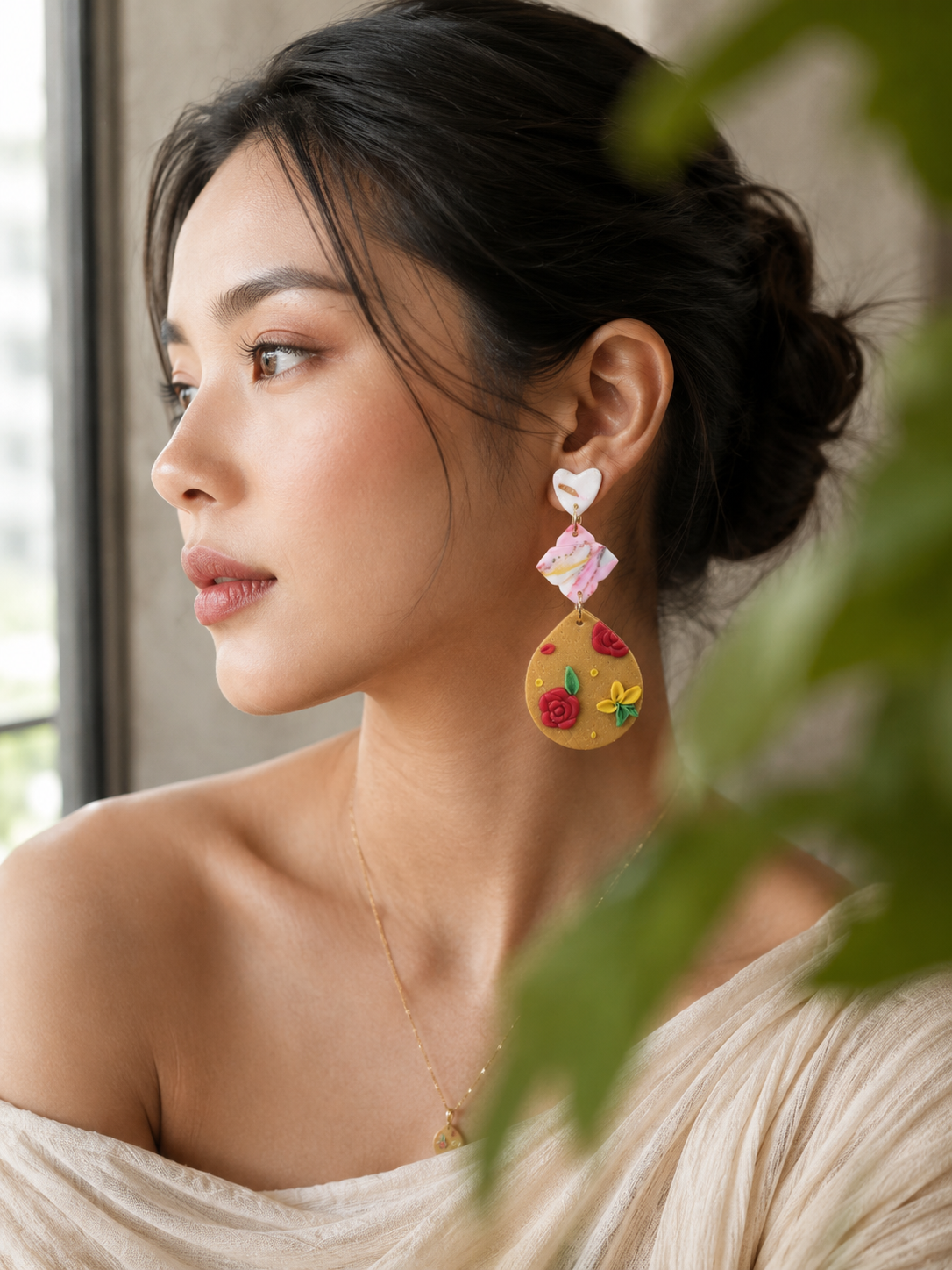 Crimson Muse | Abstract Collection Earrings - Image 5