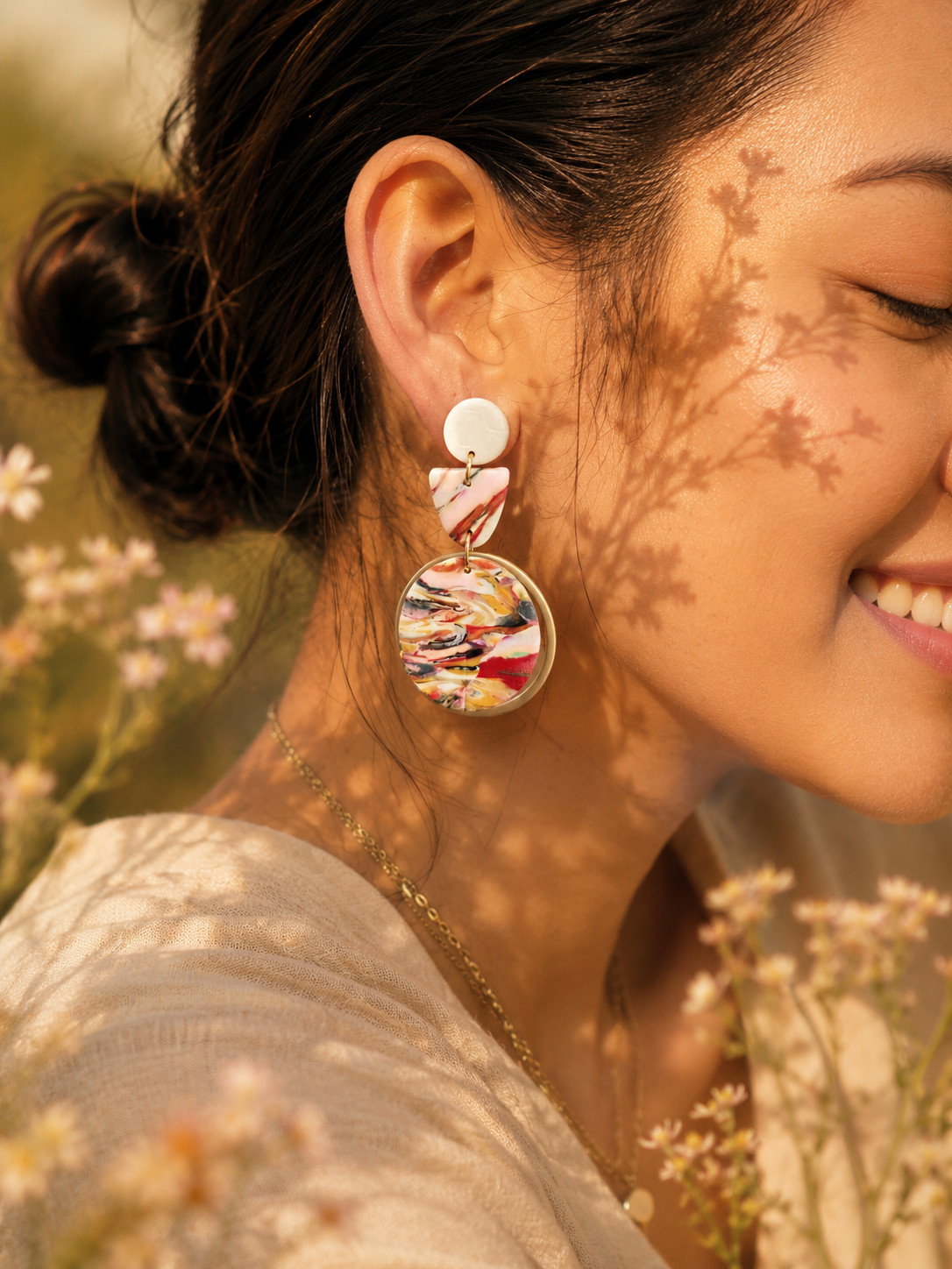 Crimson Muse | Abstract Collection Earrings - Image 3