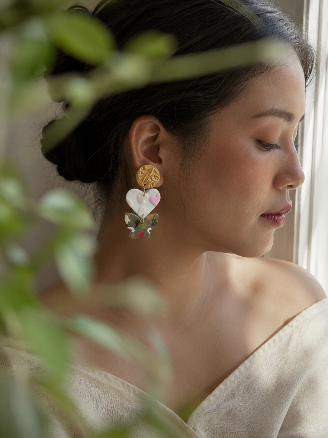 Crimson Muse | Abstract Collection Earrings - Image 2