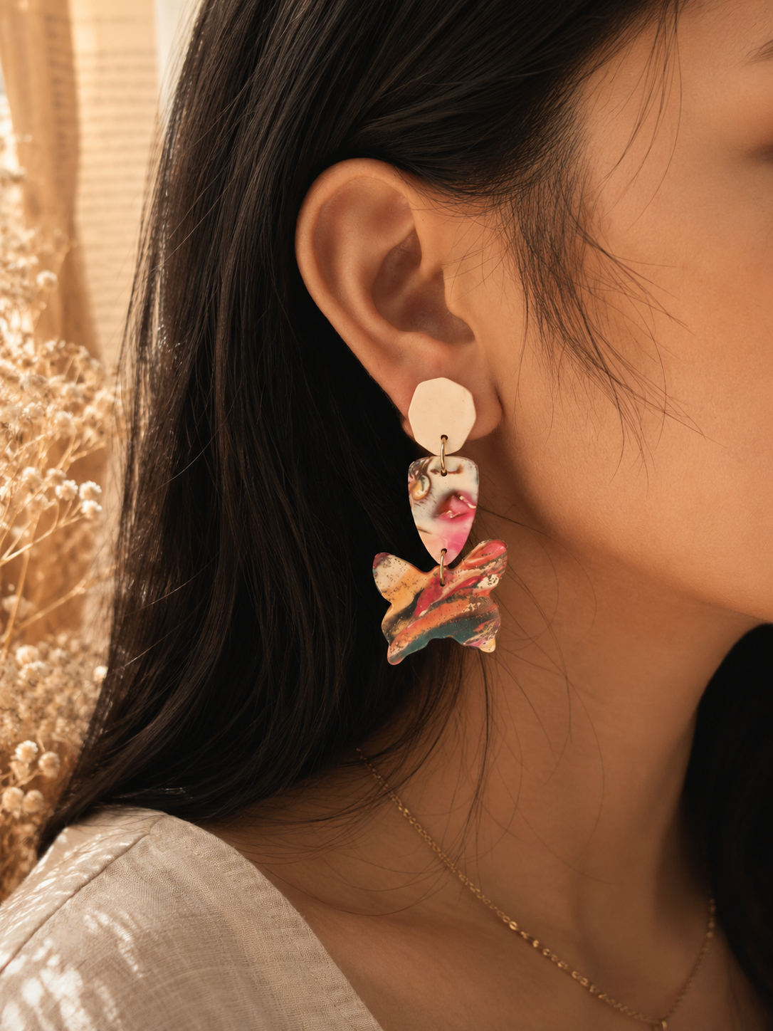 Crimson Muse | Abstract Collection Earrings - Image 9