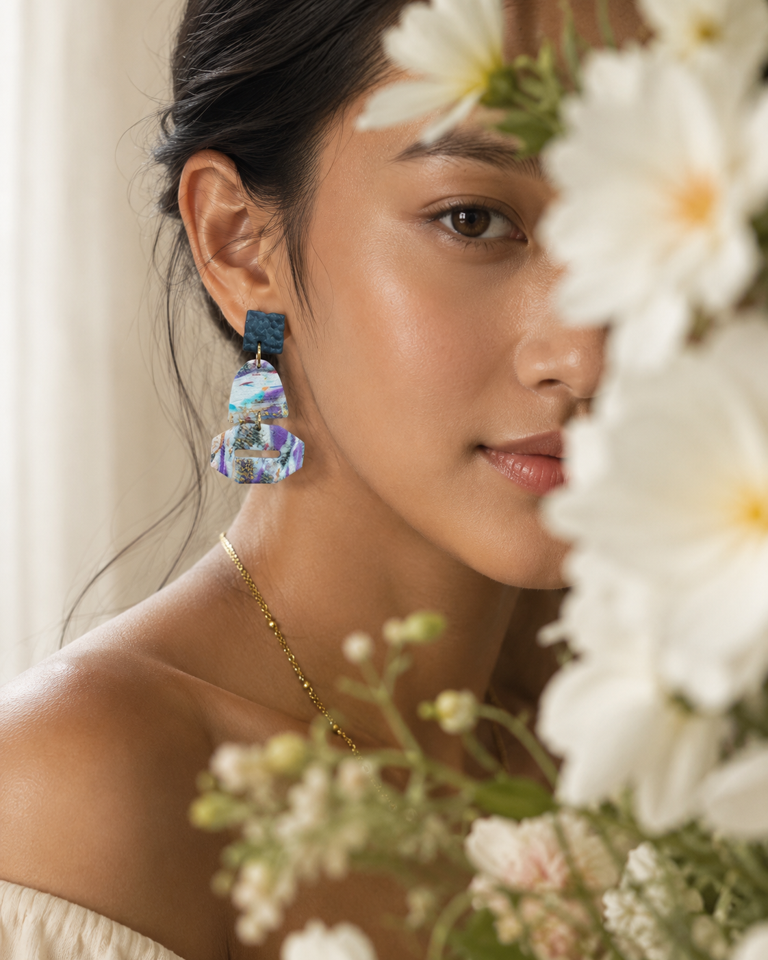 Blue Sonata | Abstract Collection Earrings - Image 3