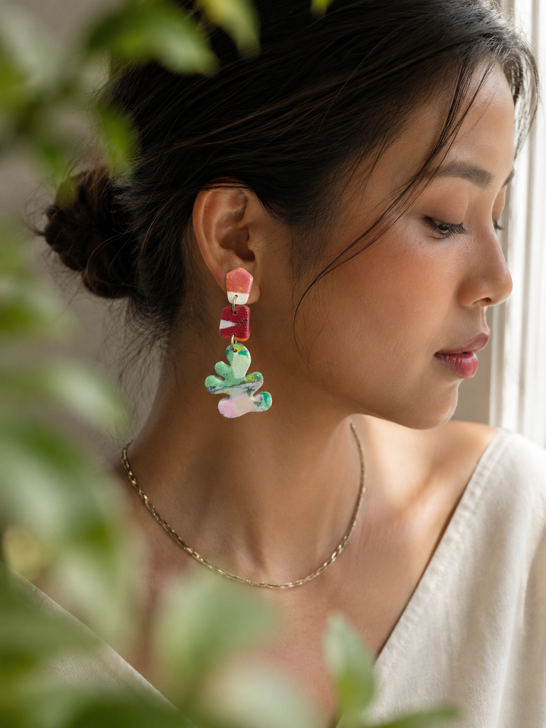 Crimson Muse | Abstract Collection Earrings - Image 8