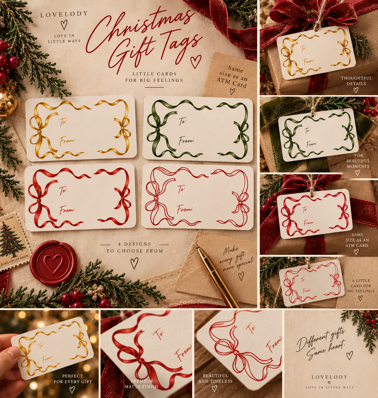 Ribbon & Wishes | Christmas Gift Tags